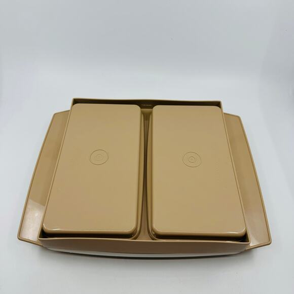 Tupperware 723-2 Tan/White Clear Egg Storage/Deviled Egg Carrier, VTG W/Egg Tray - Picture 6 of 8